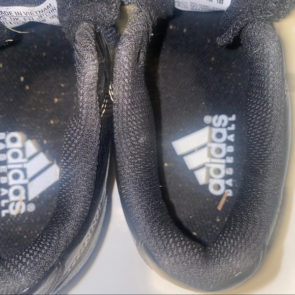 𝅺Adidas black leather baseball kids cleats size 13 - Picture 4 of 5